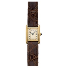 Vintage Cartier Tank Must 1613 Vermeil Roman Line Dial Quartz 23mm