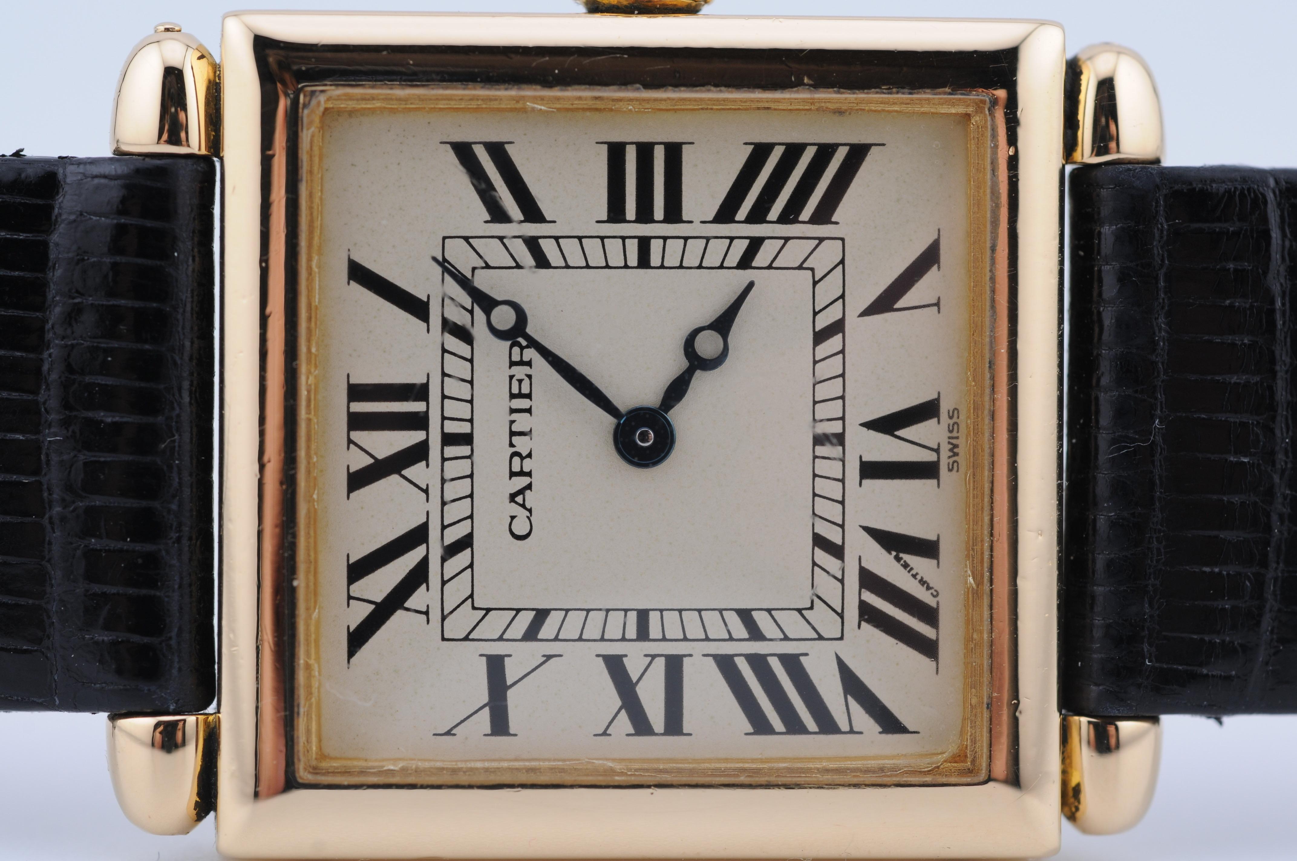 Cartier Tank Obus d'epoca in oro giallo 18 carati Ref.16302 8