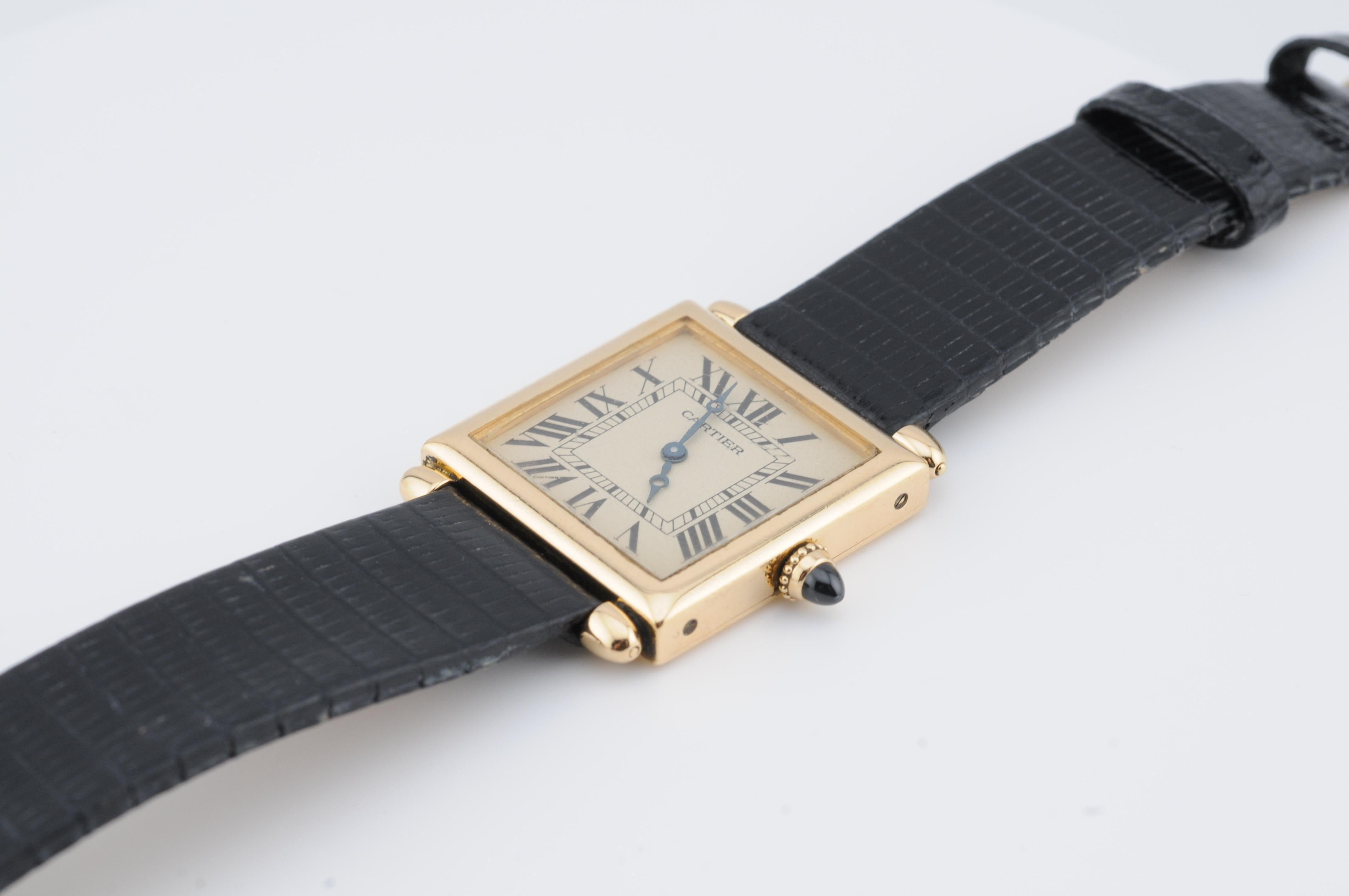 Cartier Tank Obus d'epoca in oro giallo 18 carati Ref.16302 4