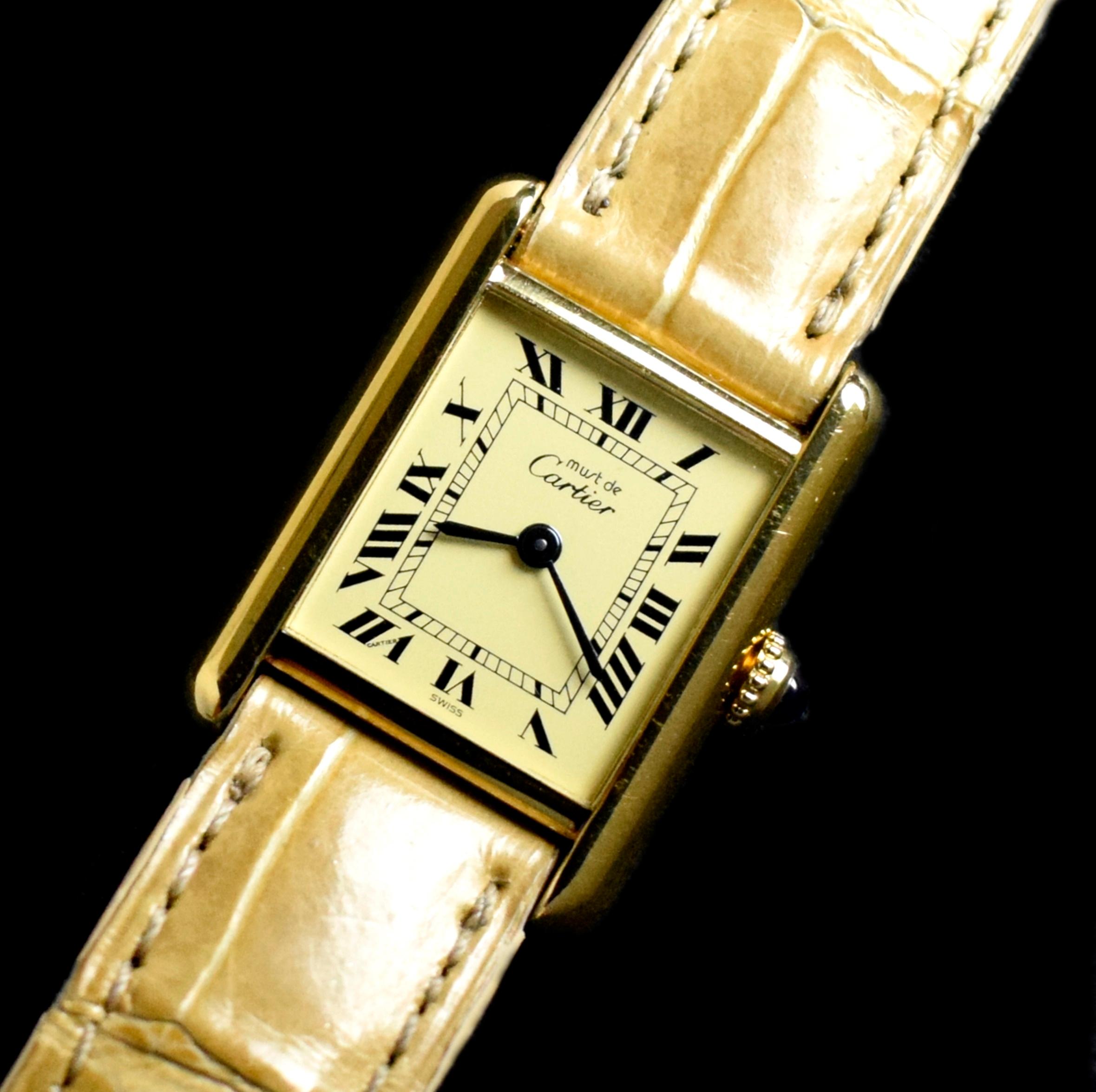 Brand: Cartier
Model: Tank Vermeil
Year: 1980’s
Serial Number: 86xxx

Reference: C04176

The iconic Cartier Tank 366001 is a captivating timepiece that seamlessly blends timeless elegance with modern sophistication. Crafted with meticulous attention