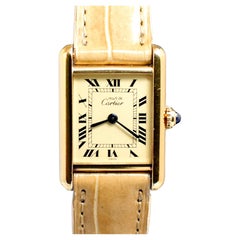 Vintage Cartier Tank Vermeil Gold Plated Silver Quartz 366001 , 1980s