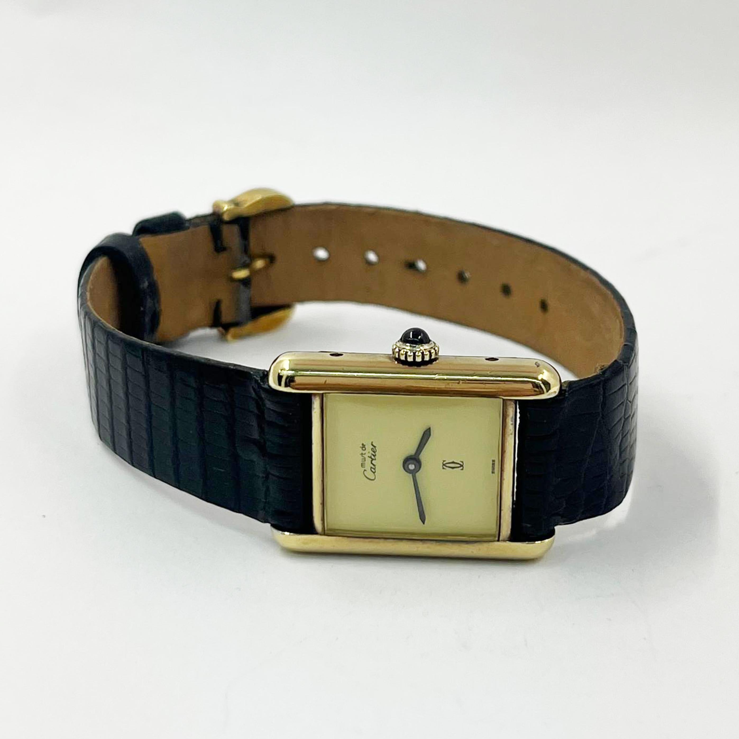 Cartier Tank Vermeil vintage à remontage manuel État moyen à Coral Gables, FL