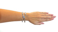 Vintage Cartier Techtonique Double Row Diamond 18 Karat White Gold Bracelet
