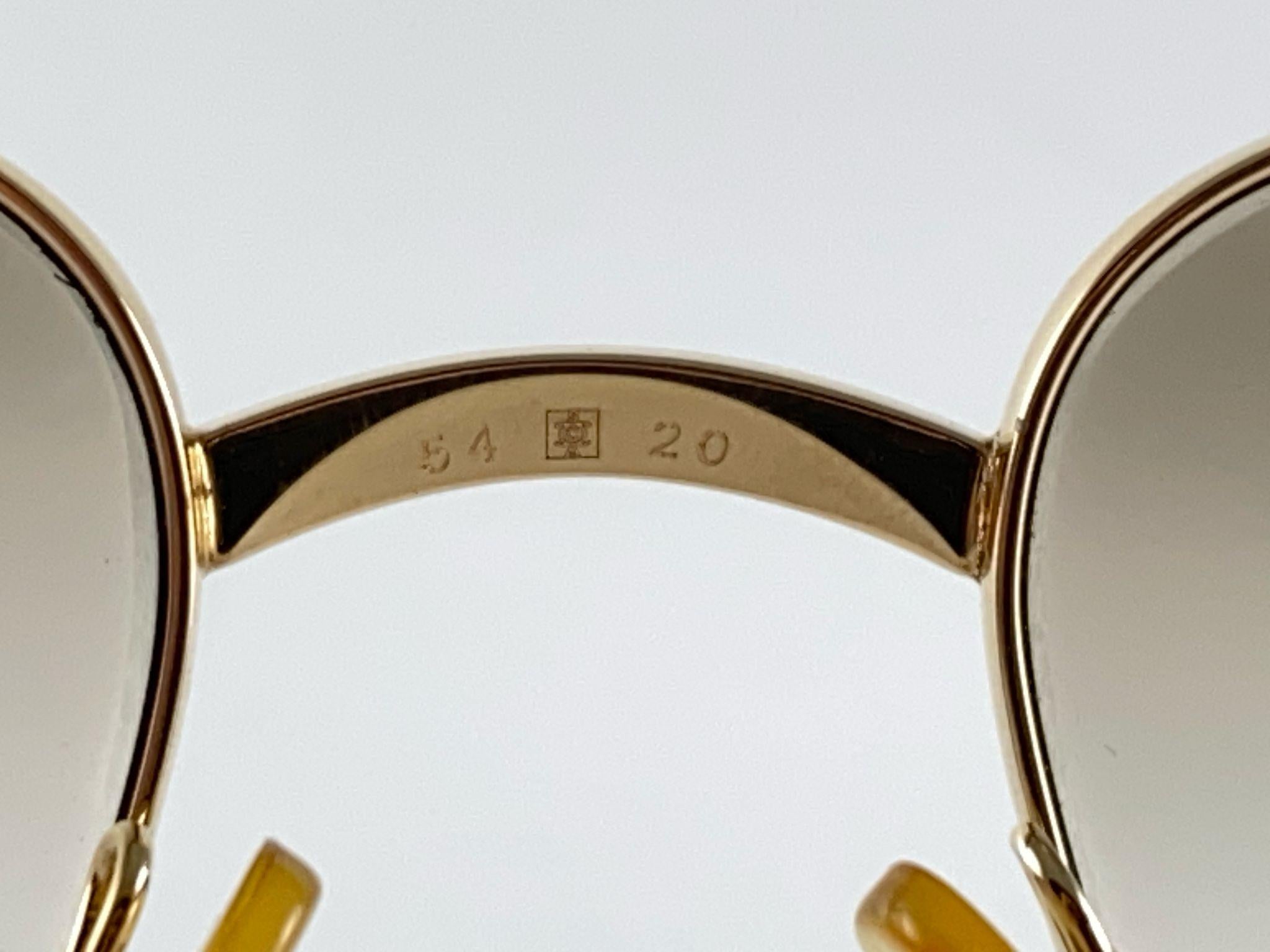 Vintage Cartier Temper 54mm 18k Gold Sunglasses Made in France For Sale 1