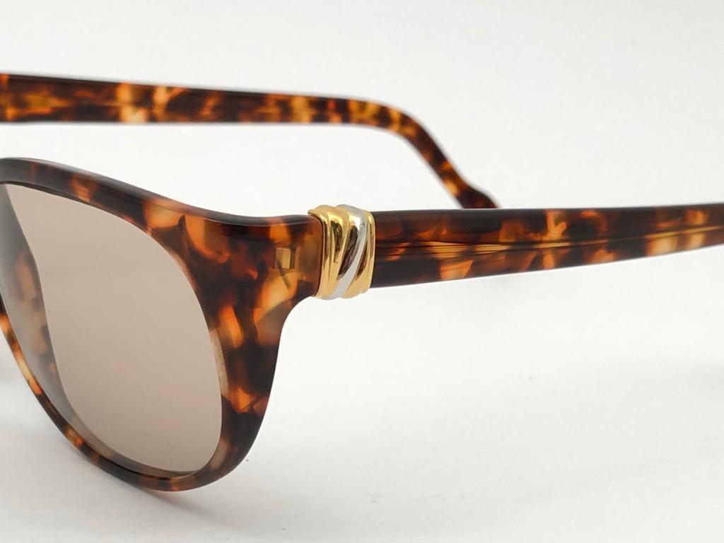 Vintage Cartier Tentation Tortoise 8k Gold Plated Accents 1990 Sunglasses France In Excellent Condition In Baleares, Baleares