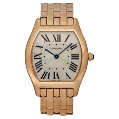 Used 1990 Cartier Tortue 18K Rose Gold Tonneau Ladies Watch W/ Original Box