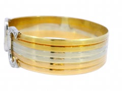 Cartier Bracelet manchette vintage Trinity double C en or 18 carats, tricolore