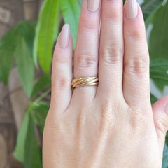Vintage Cartier Trinity 18 Karat Gold Seven Band Rolling Ring