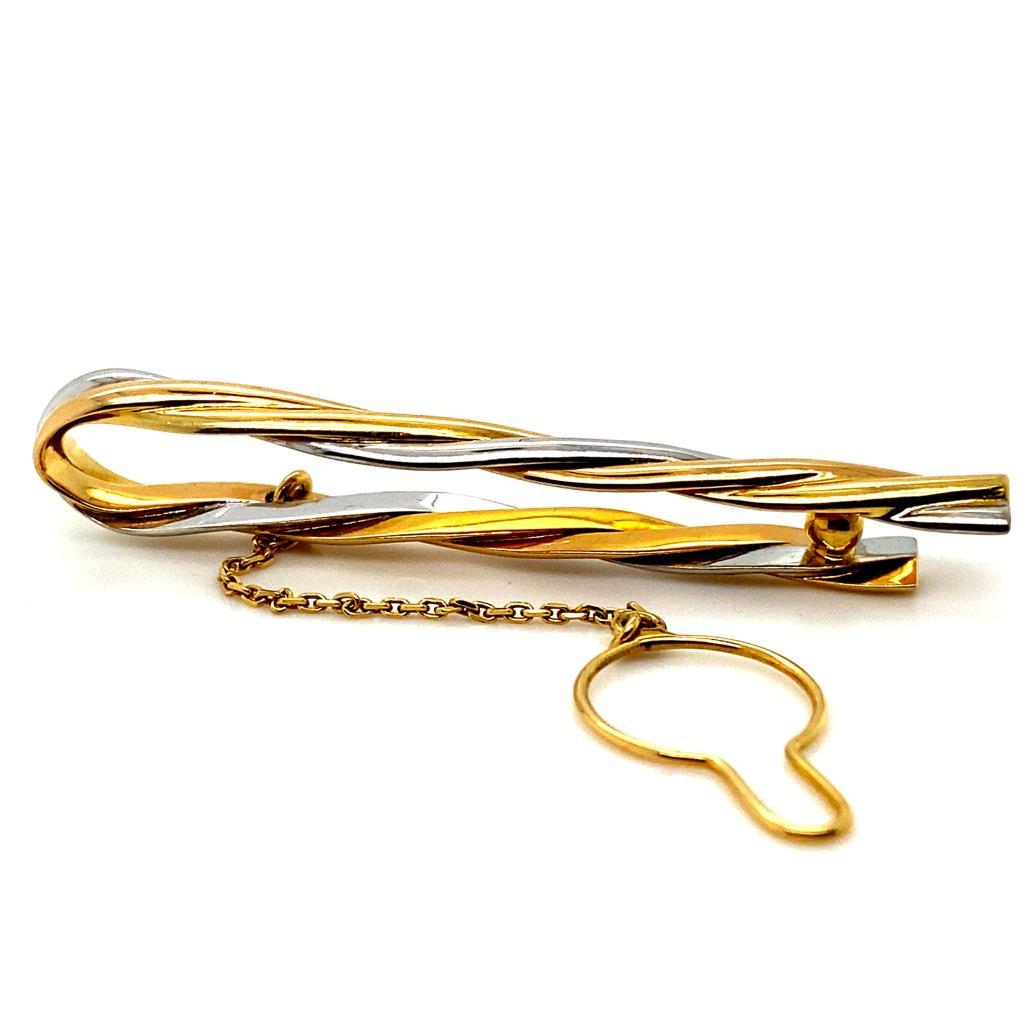 Cartier Trinity 18 Karat Gold Krawattenklammer im Zustand „Gut“ im Angebot in London, GB