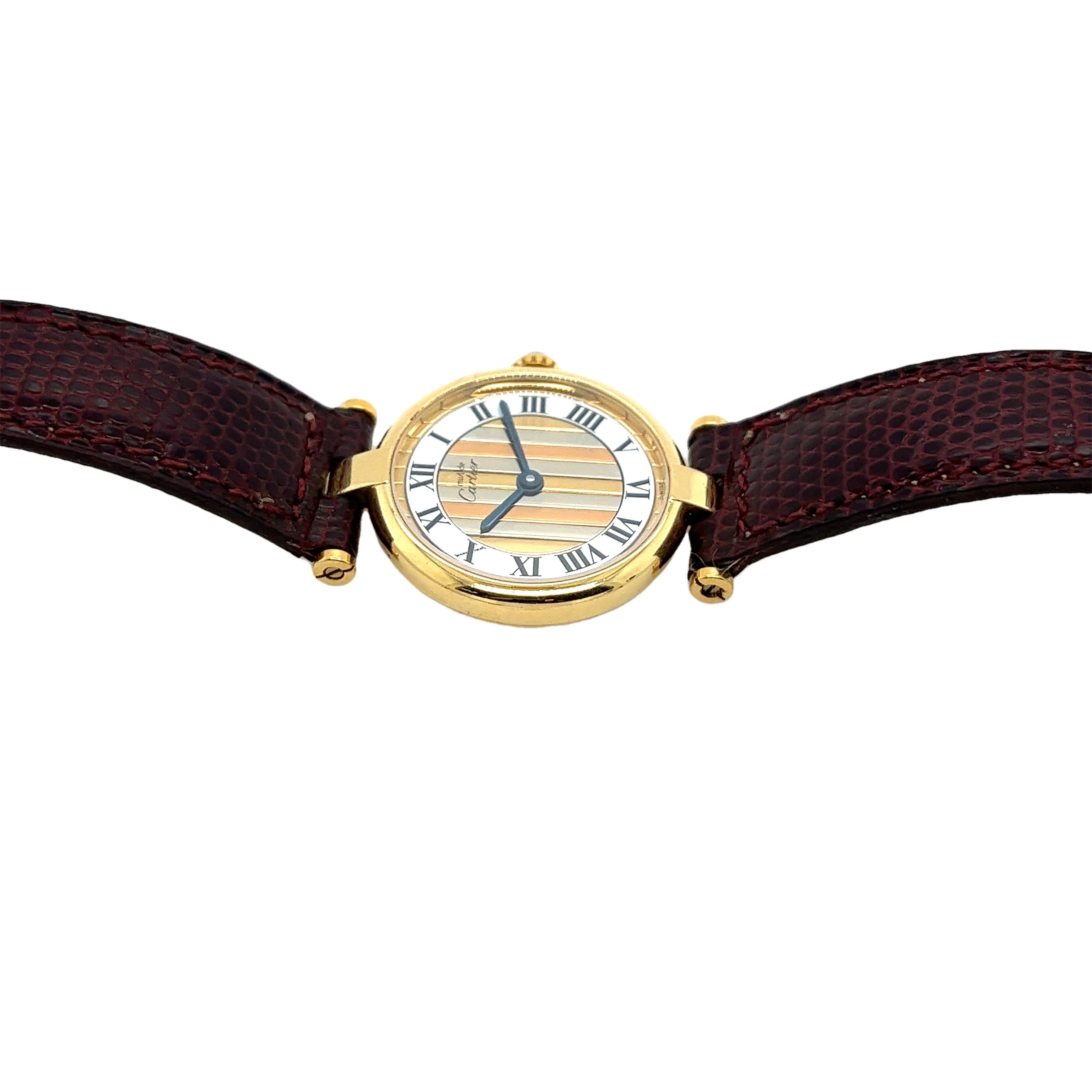Vintage Cartier Trinity 18ct Gold & Silber 3-farbige Vintage-Uhr, Trinity 7