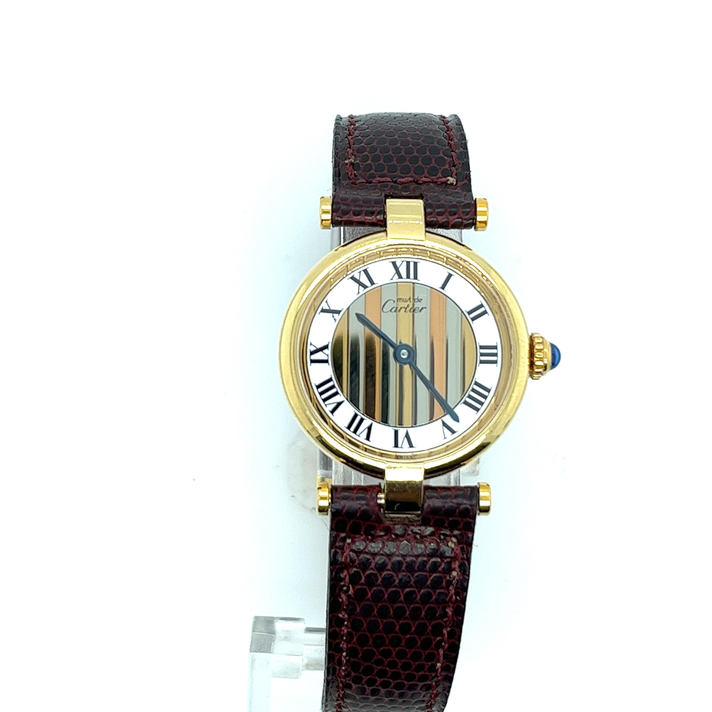 Vintage Cartier Trinity 18ct Gold & Silber 3-farbige Vintage-Uhr, Trinity Damen