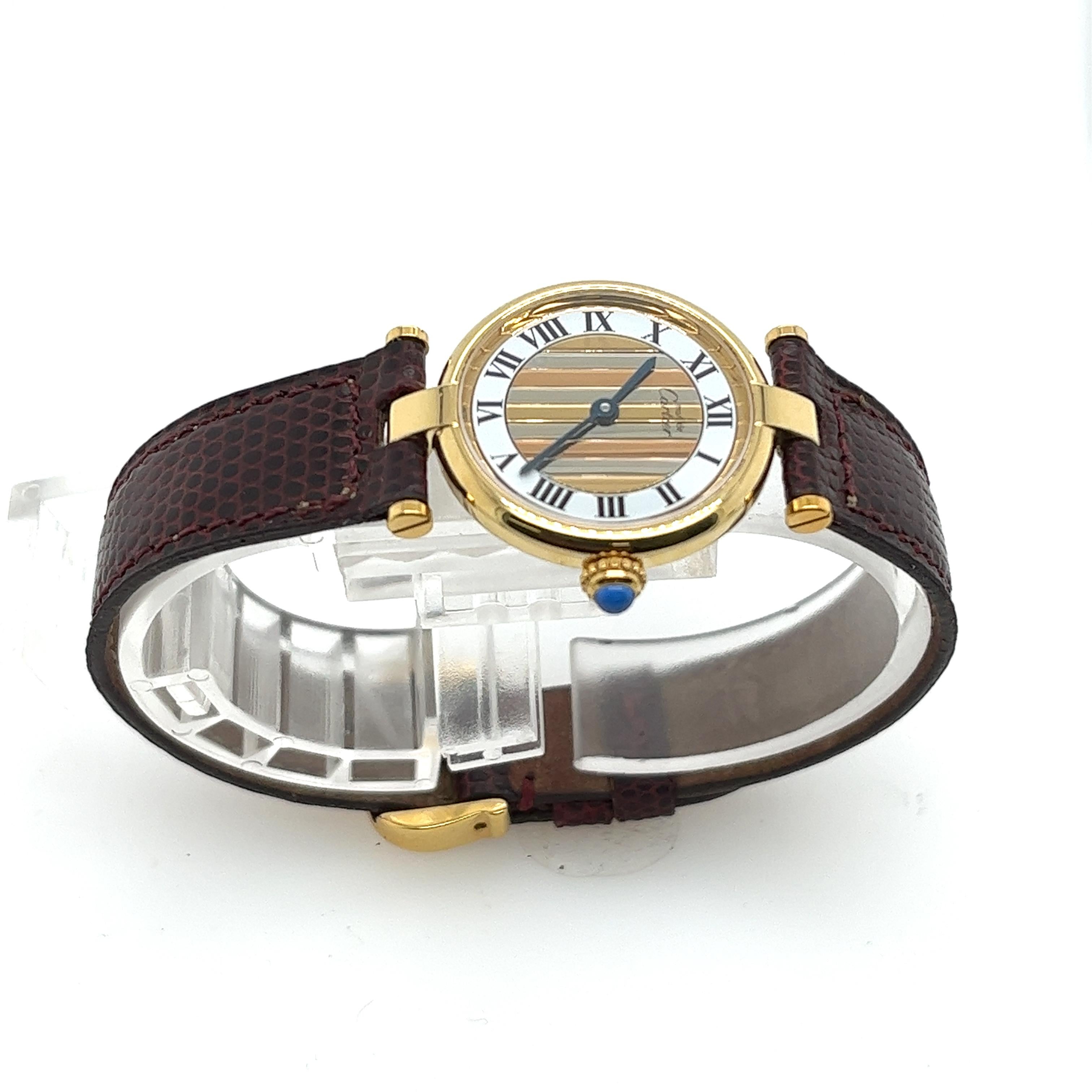 Vintage Cartier Trinity 18ct Gold & Silber 3-farbige Vintage-Uhr, Trinity 1