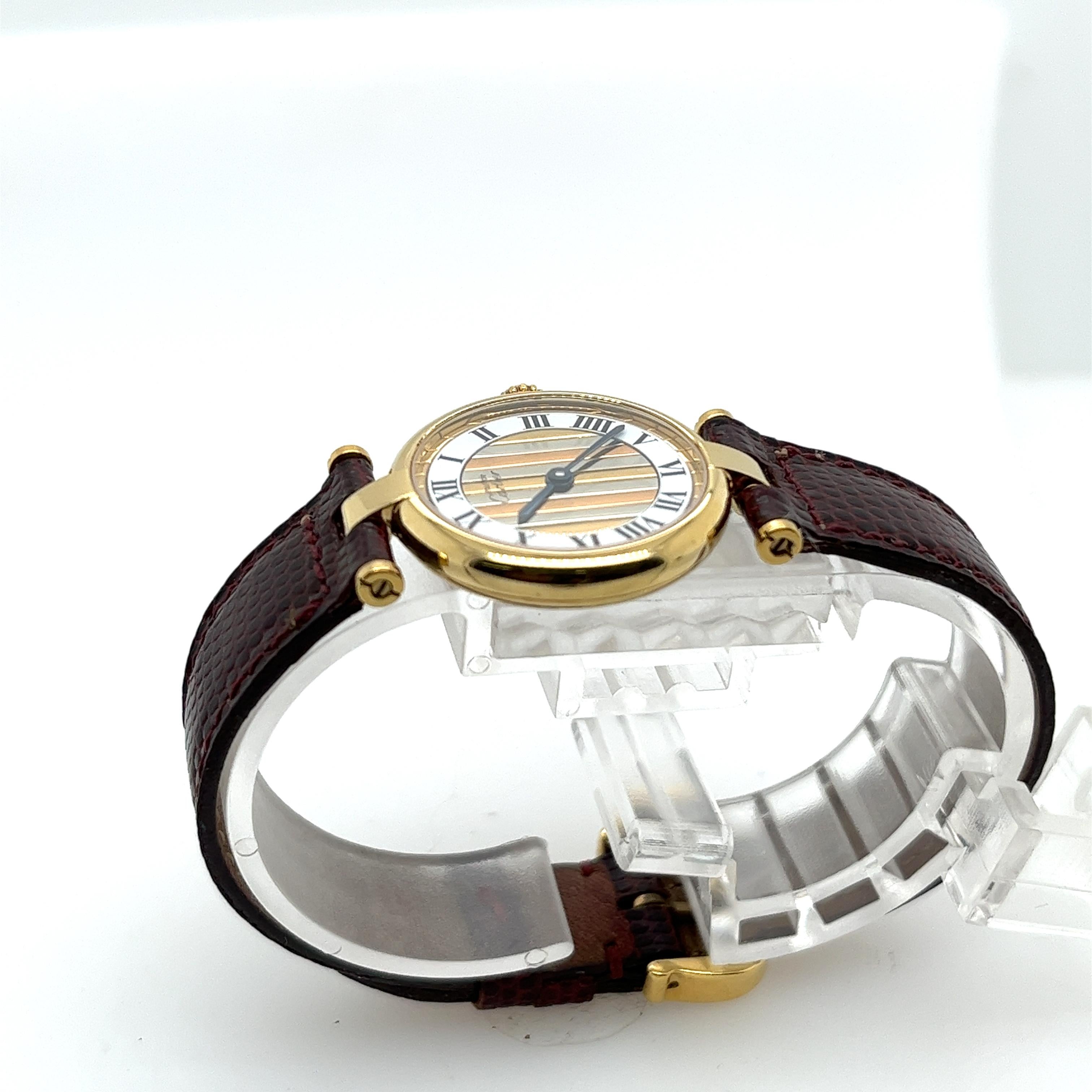 Vintage Cartier Trinity 18ct Gold & Silber 3-farbige Vintage-Uhr, Trinity 2