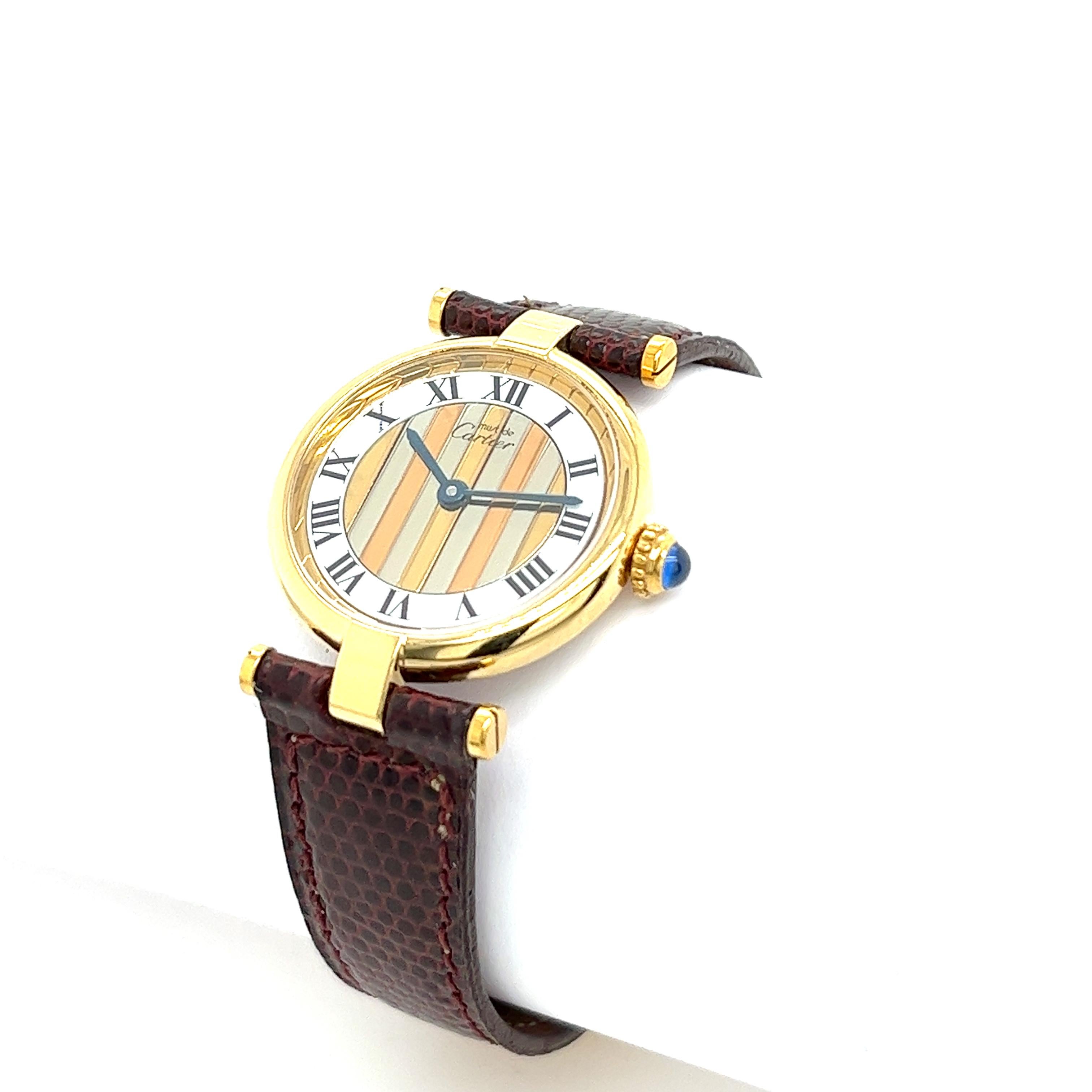 Vintage Cartier Trinity 18ct Gold & Silber 3-farbige Vintage-Uhr, Trinity 5