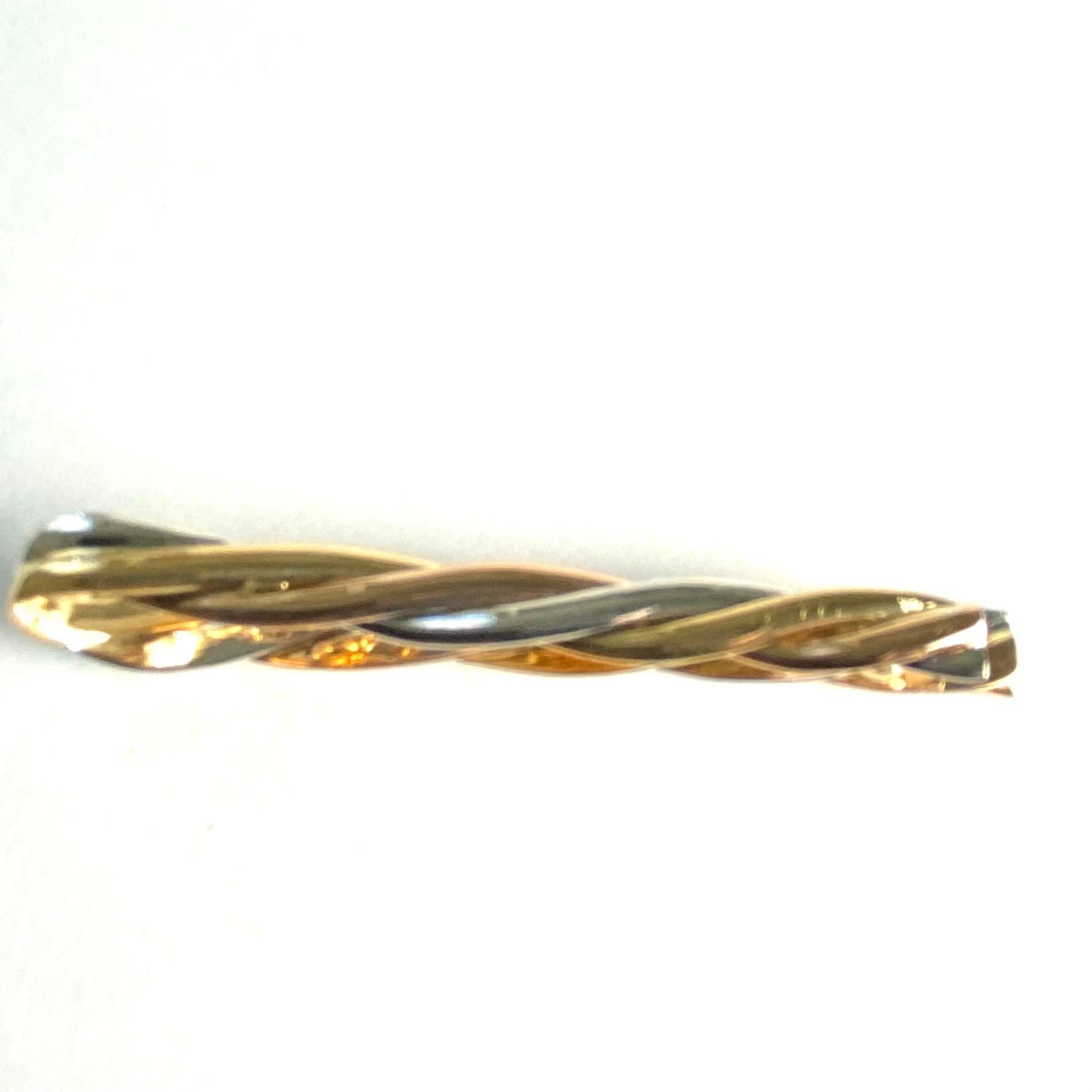 Vintage Cartier Trinity 18K Tri-Color Gold Money Clip or Tie Pin Signed 728222 For Sale 8