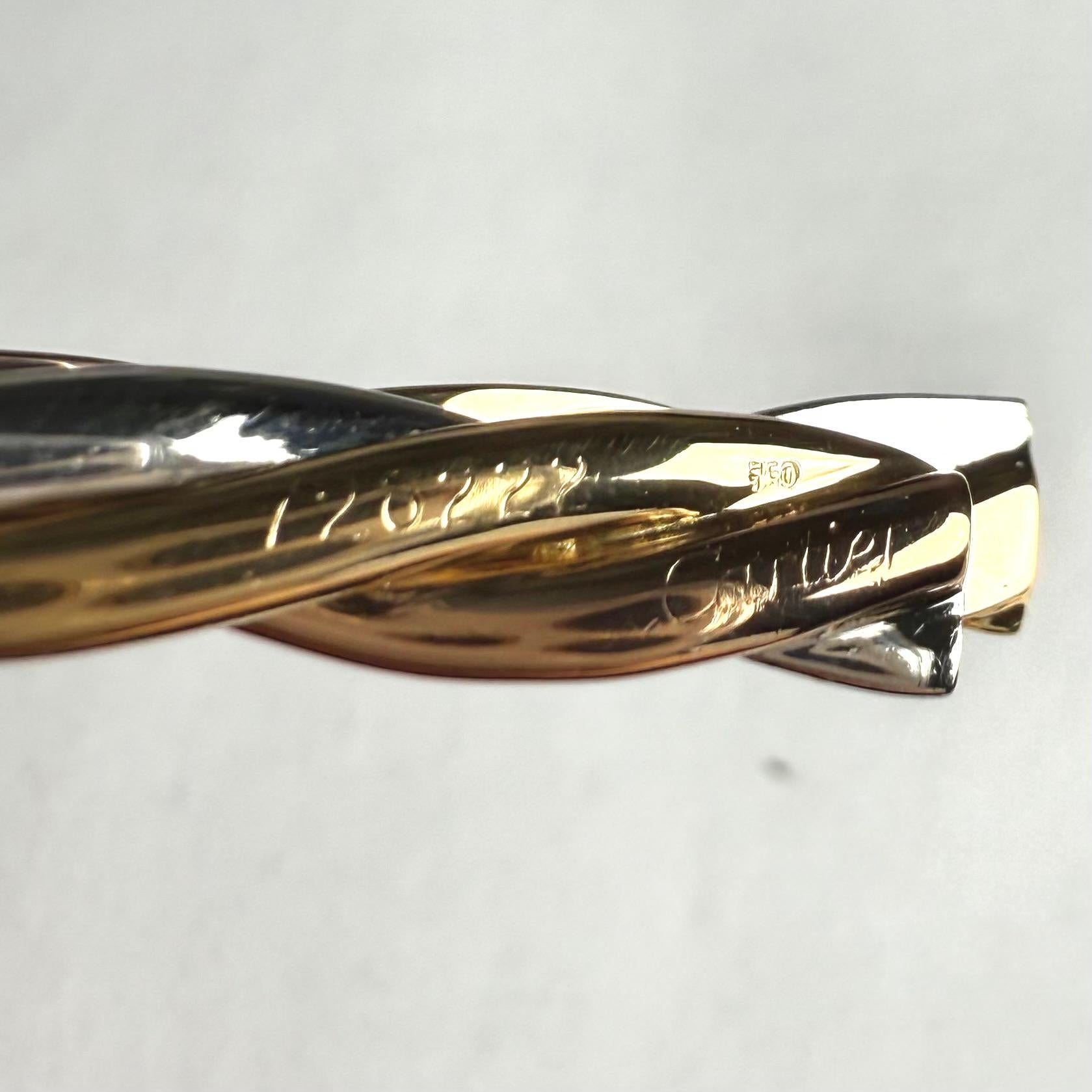 Vintage Cartier Trinity 18K Tri-Color Gold Money Clip or Tie Pin Signed 728222 For Sale 3