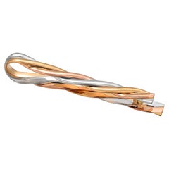 Fermasoldi o spilla da cravatta d'epoca Cartier Trinity in oro 18 carati tricolore firmata 728222