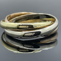 Vintage Cartier Trinity Banda 18k Tri-Gold Tamaño 13 1/2 - Francés