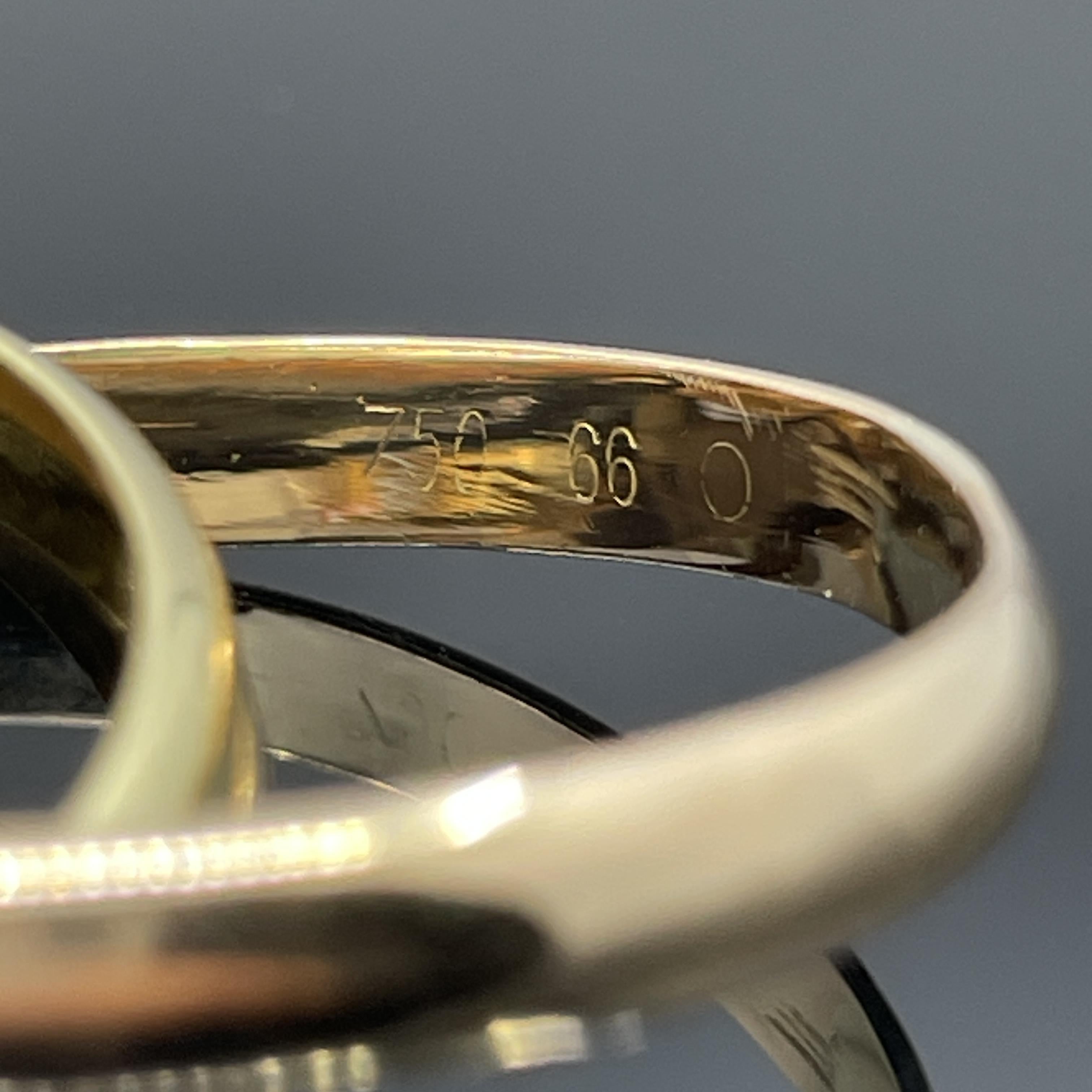 Vintage Cartier Trinity Band 18k Tri-Gold Misura 13 1/2 - Francese in vendita 2