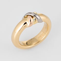 Vintage Cartier Trinity Band 1995 18 Karat Tri Gold Estate Signed Ring