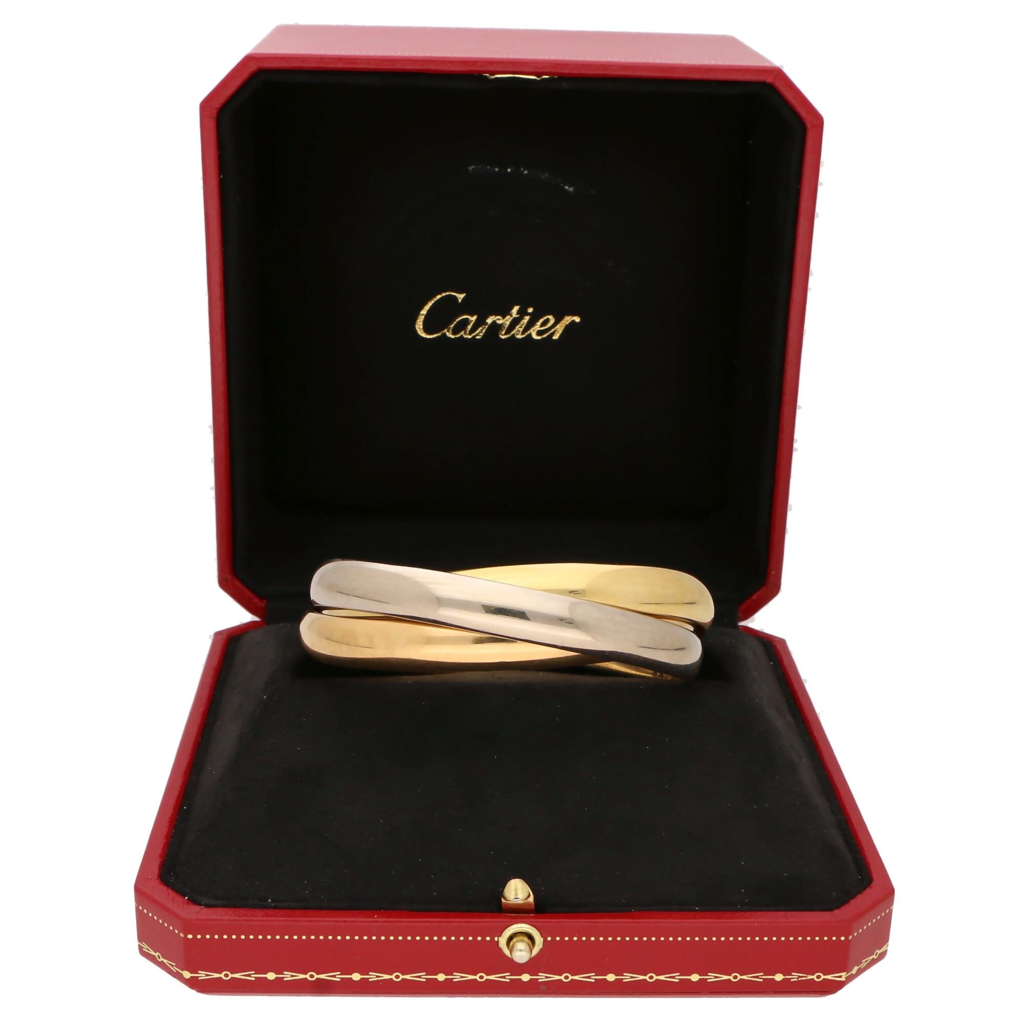 Retro Vintage Cartier Trinity Bangle with Box Set in 18k Yellow, Rose and White Gold