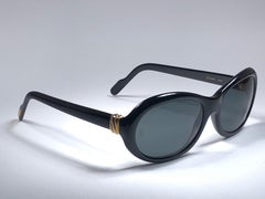 Vintage Cartier Trinity Black 8k Gold Plated Accents 1990 Sunglasses France
