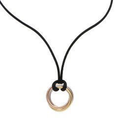 Vintage Cartier Trinity Black Cord Anhänger Halskette