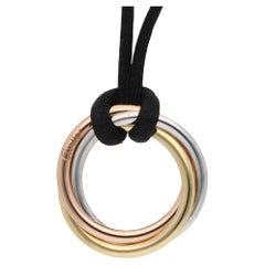 Vintage Cartier Trinity Black Cord Pendant Necklace