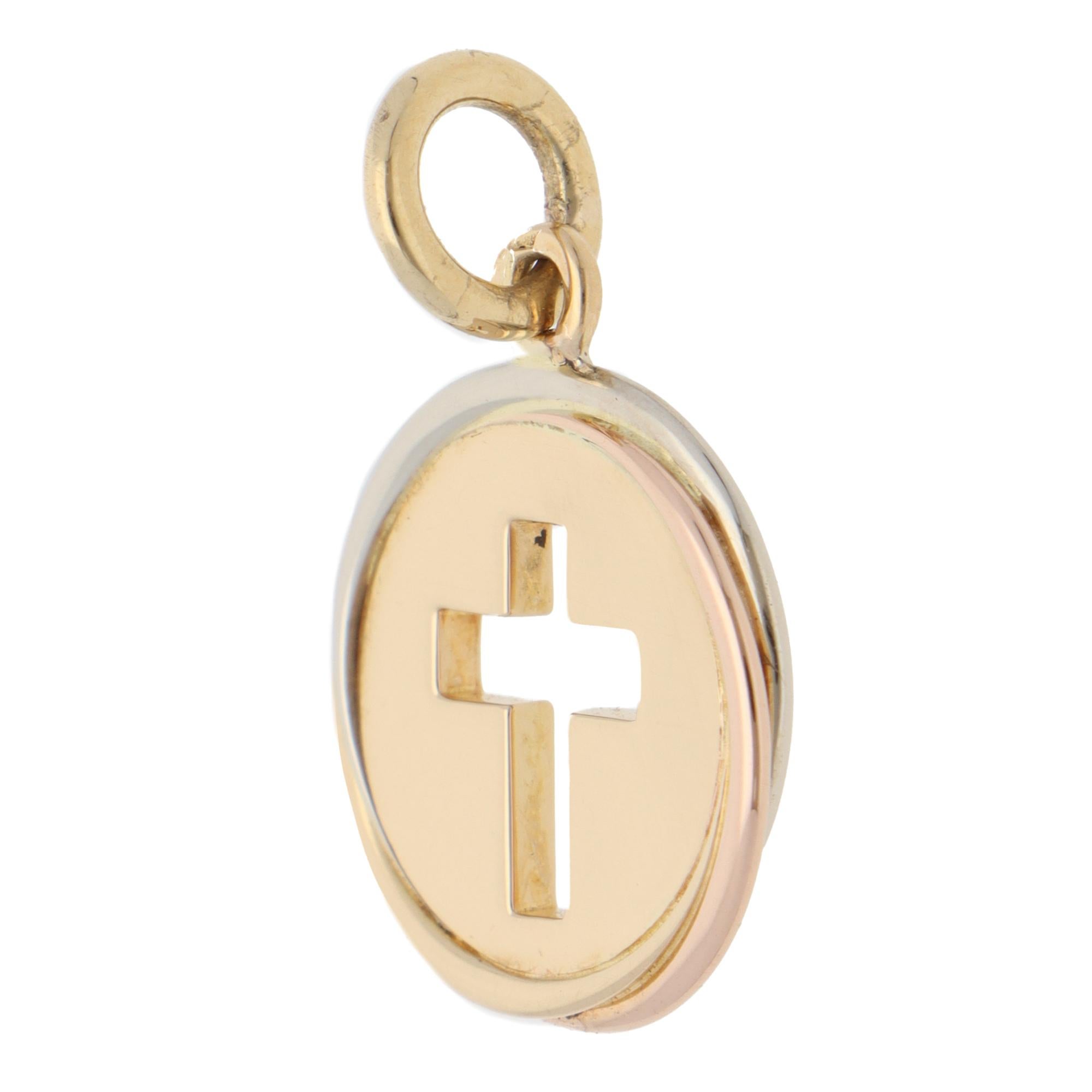 Cartier Trinity Cross Medaillon-Anhänger in Gold, Vintage (Moderne)