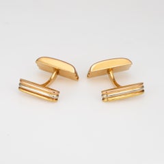 Vintage Cartier Trinity Cufflinks 18k Tri Gold Estate Fine Signed Men's Jewelry