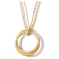 Vintage Cartier Trinity Diamond Necklace in Gold