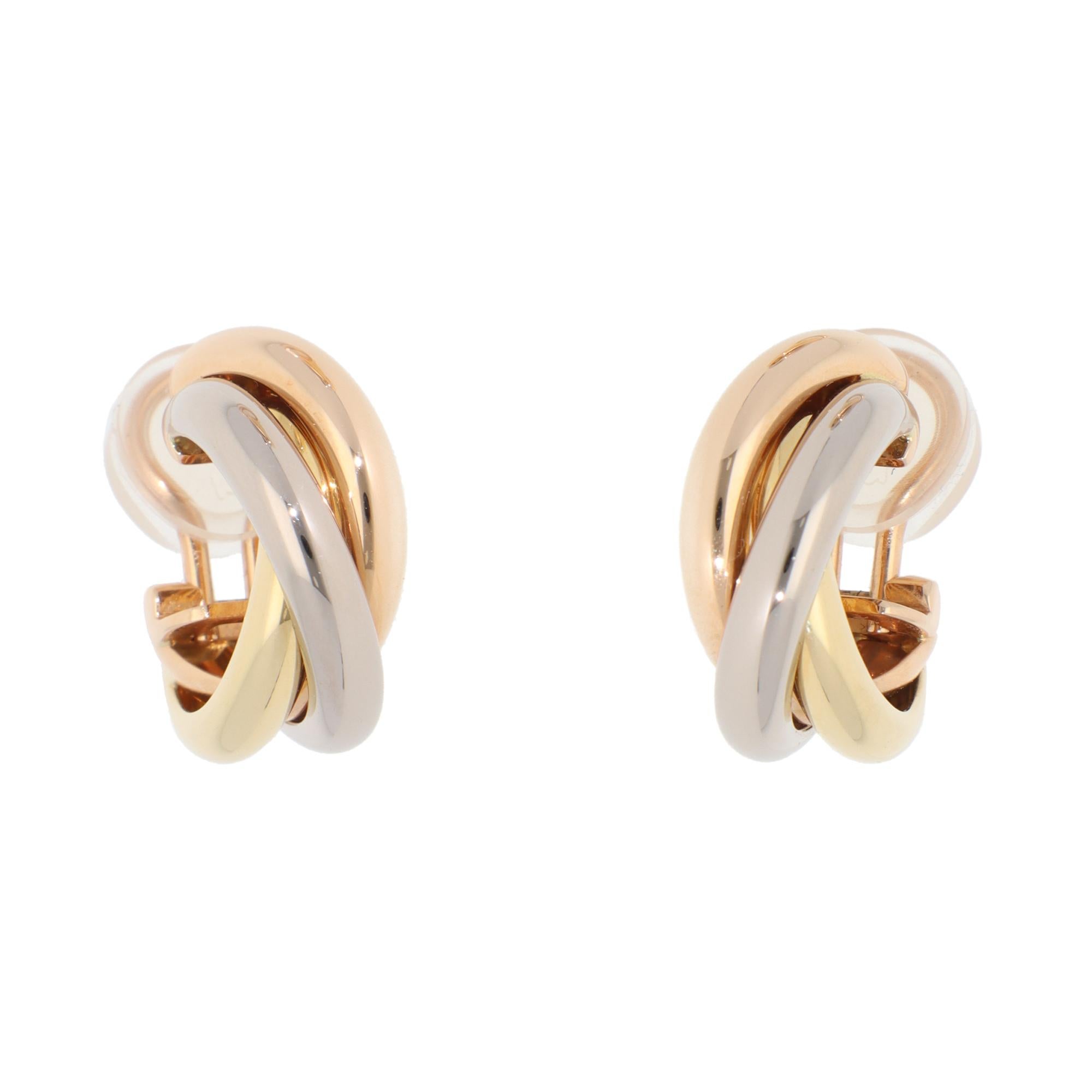 Modern Vintage Cartier Trinity Hoop Clip Earrings