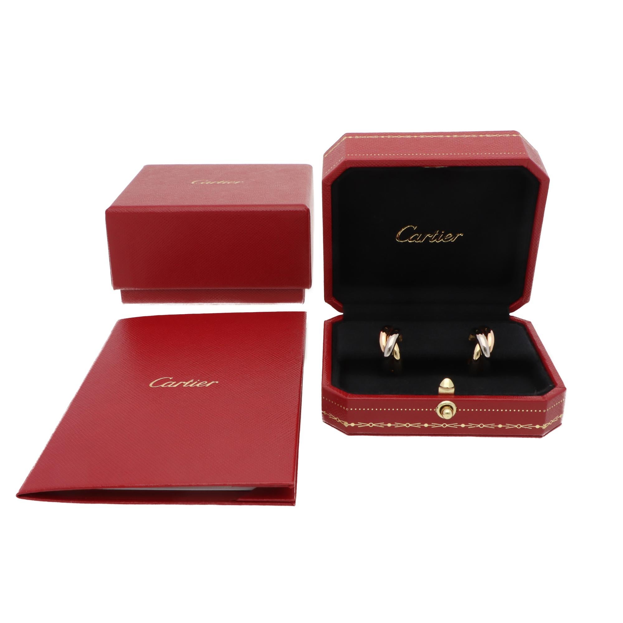 Vintage Cartier Trinity Hoop Clip Earrings In Excellent Condition In London, GB