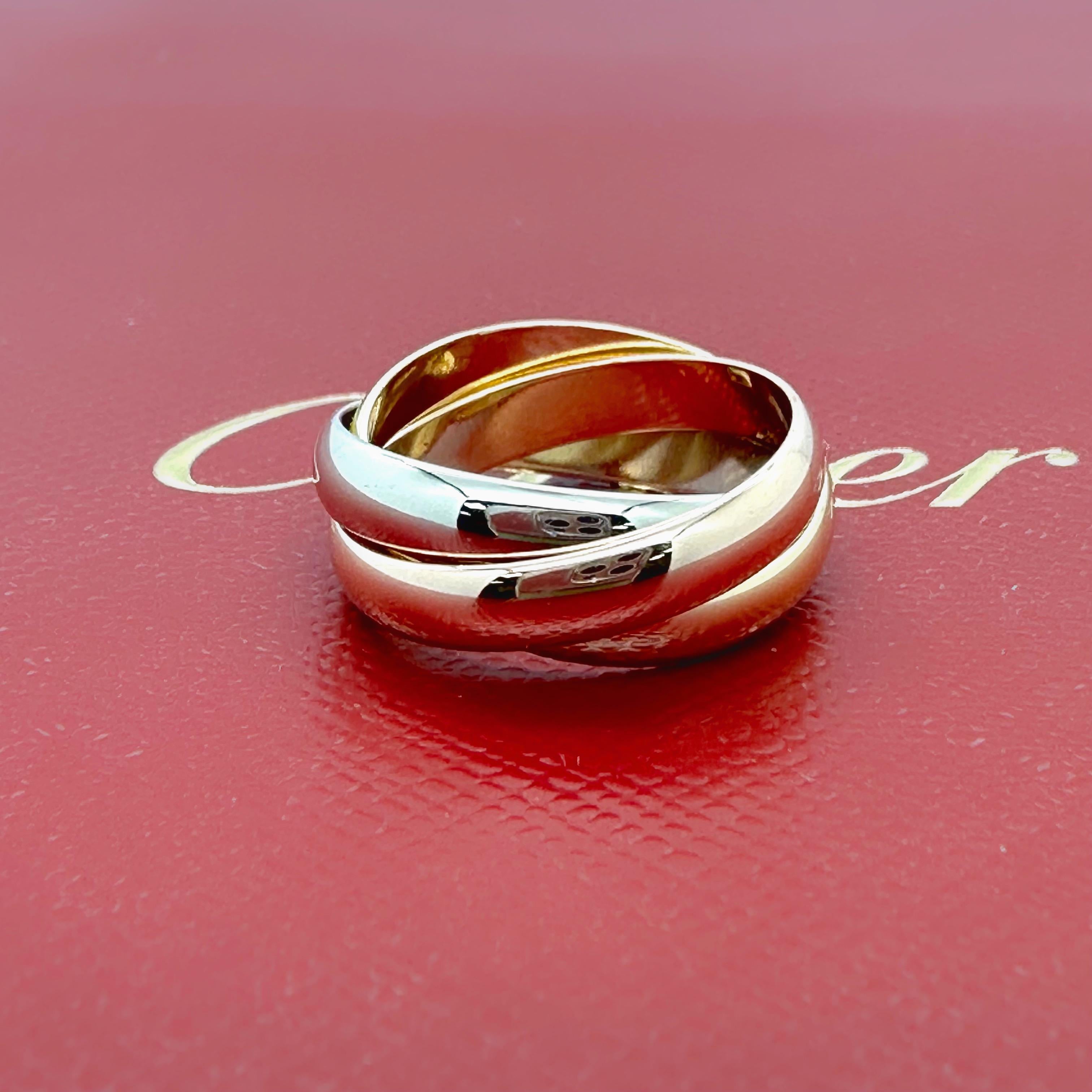 Vintage CARTIER Trinity Les Must De Cartier Mehrfarbiger 18 Karat Goldring, Trinity 9