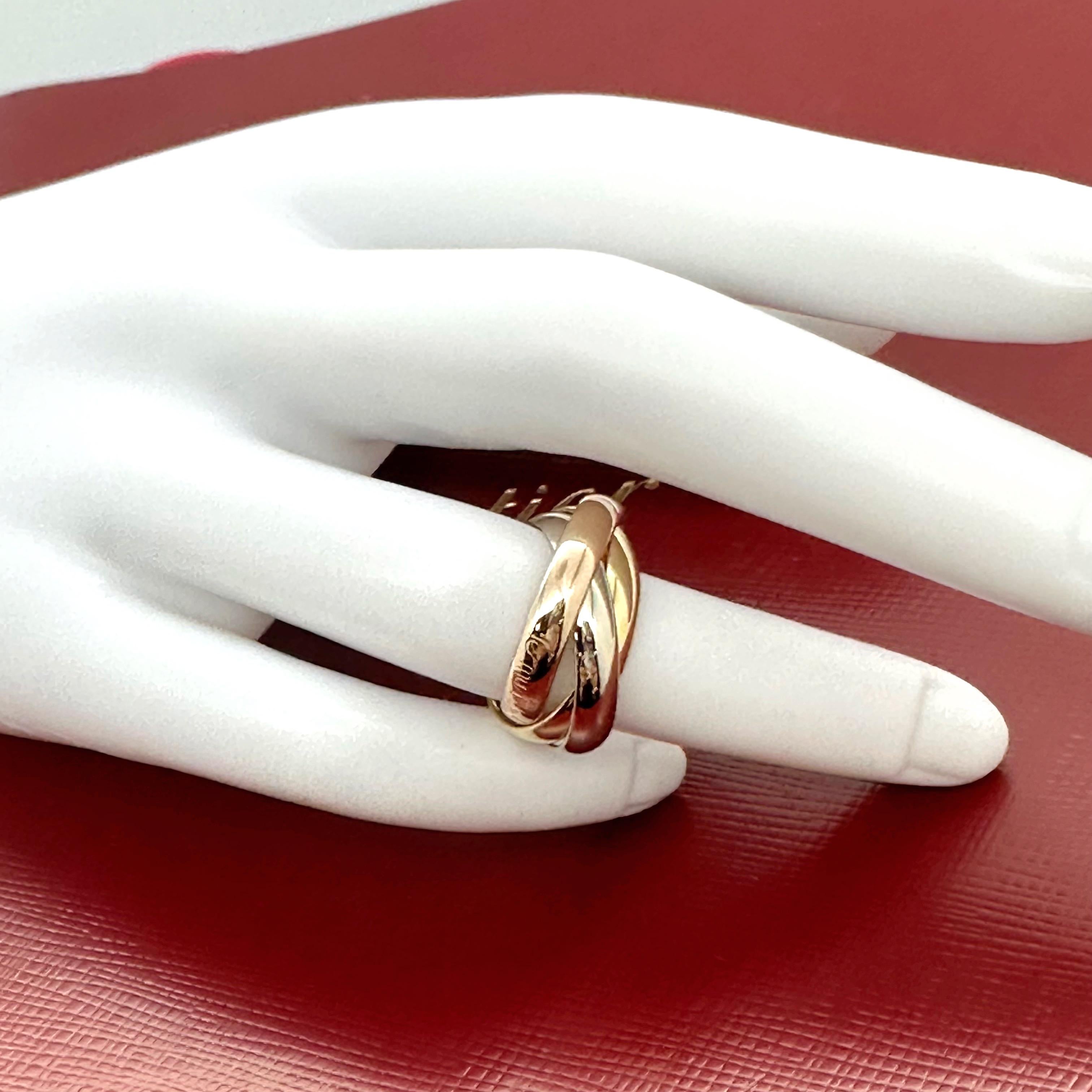 Vintage CARTIER Trinity Les Must De Cartier Mehrfarbiger 18 Karat Goldring, Trinity für Damen oder Herren