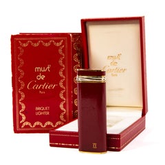 Accendino Cartier Trinity d'epoca laccato Bordeaux in scatola 1989
