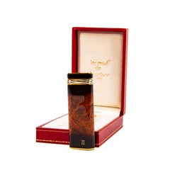 Vintage Cartier Trinity Feuerzeug, feuerbraun lackiert, in Originalverpackung, 1990er Jahre