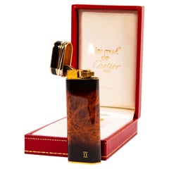 Vintage Cartier Trinity Feuerzeug, feuerbraun lackiert, in Originalverpackung, 1990er Jahre