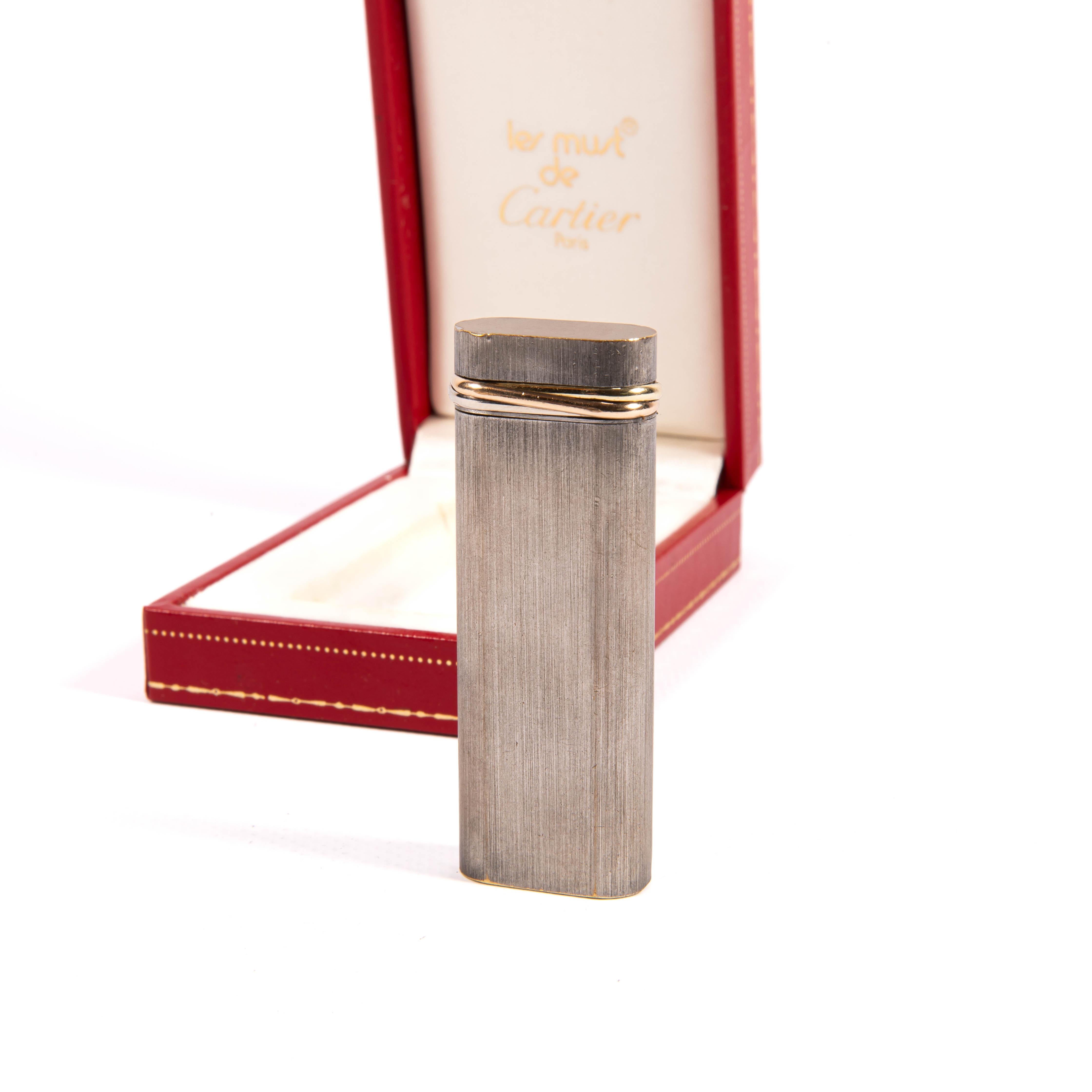 CARTIER Trinity Lighter plaqué argent dans sa boîte des années 1970 en vente 1