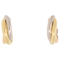 Vintage Cartier Trinity Mini Hoop Stud Earrings in Gold