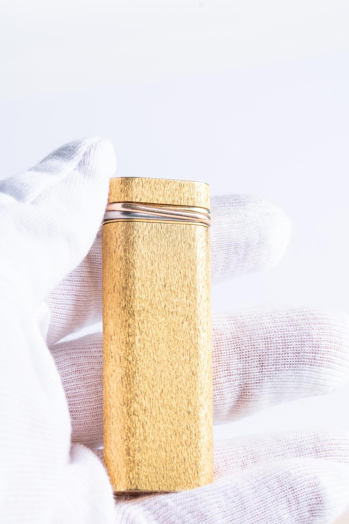 Vintage Cartier Trinity Oval Gold Plated Lighter With Original Box en vente 4