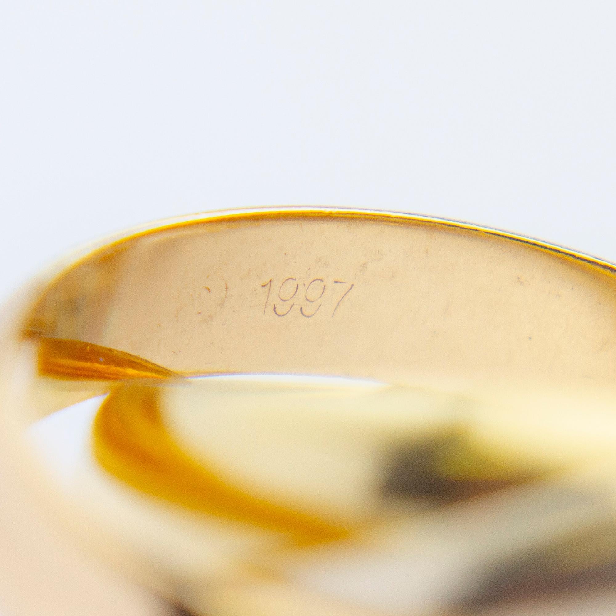 Modernist Vintage Cartier Trinity Ring in 18 Karat Tri Coloured Gold