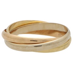 Vintage Cartier Trinity Ring Set in 18k Yellow, Rose and White Gold