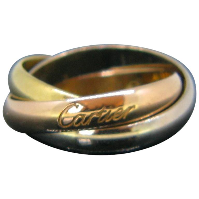 cartier three color gold trinity ring