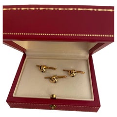 Ensemble de parure vintage Cartier Trinity tricolore en or 18 carats, motif « nœud »
