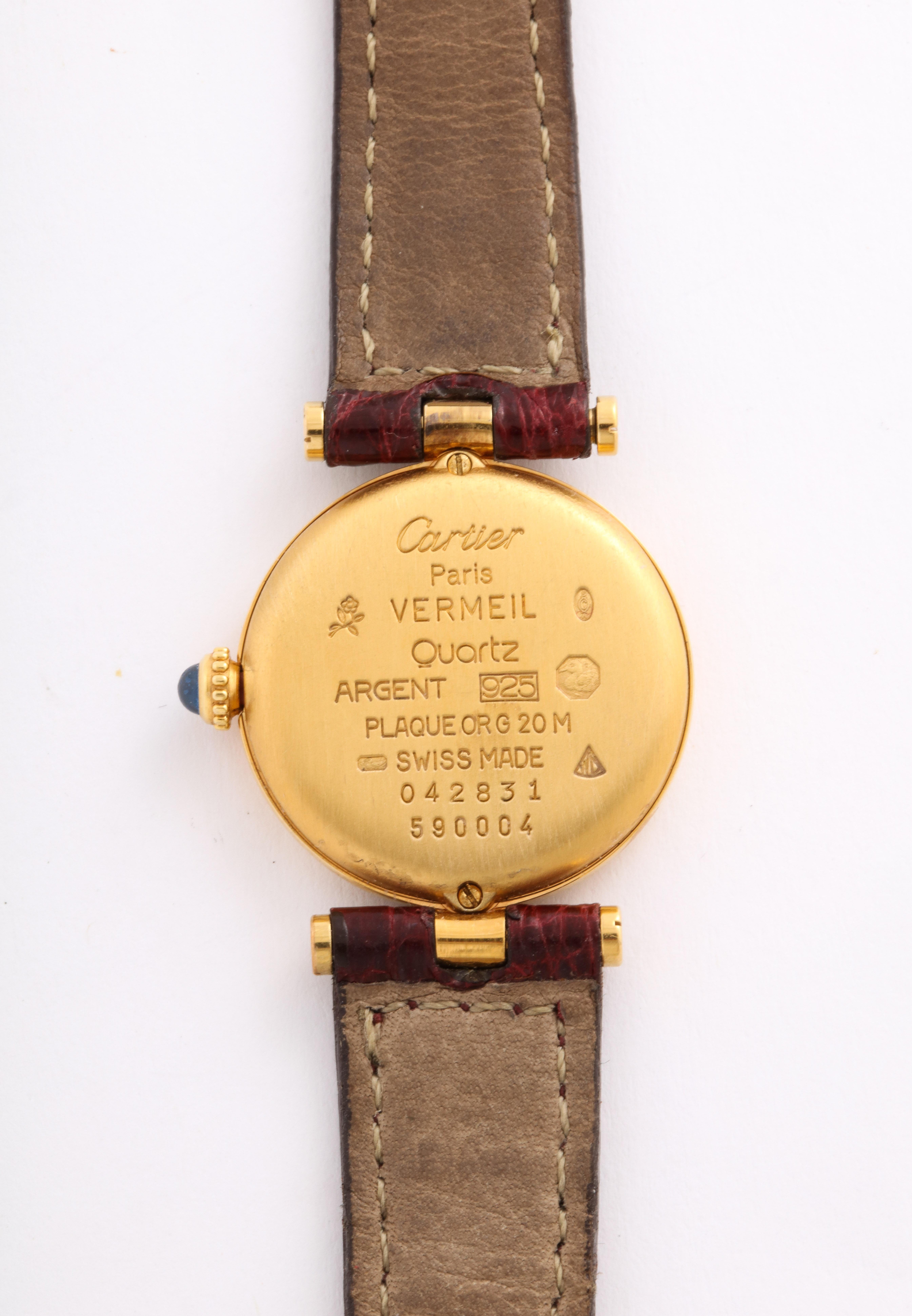 Vintage Cartier Trinity Tri Color Watch  In Excellent Condition For Sale In Stamford, CT