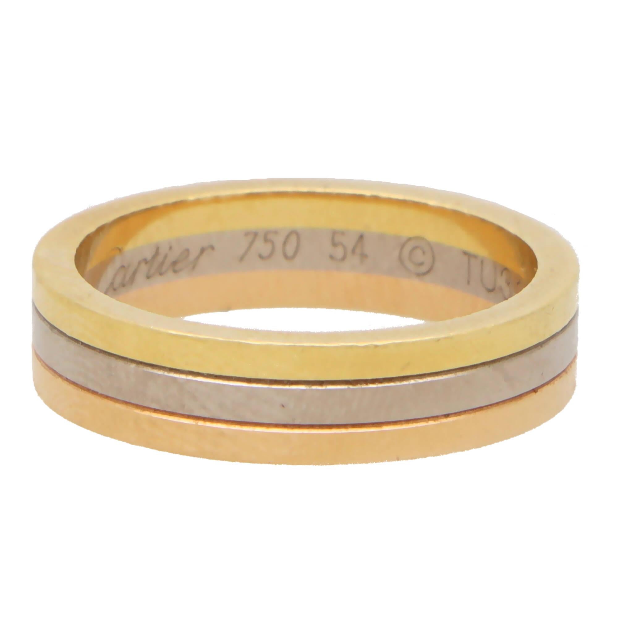 Cartier Trinity 'Vendome Louis' 18 Karat dreifarbiger Goldbandring, Vintage (Moderne)