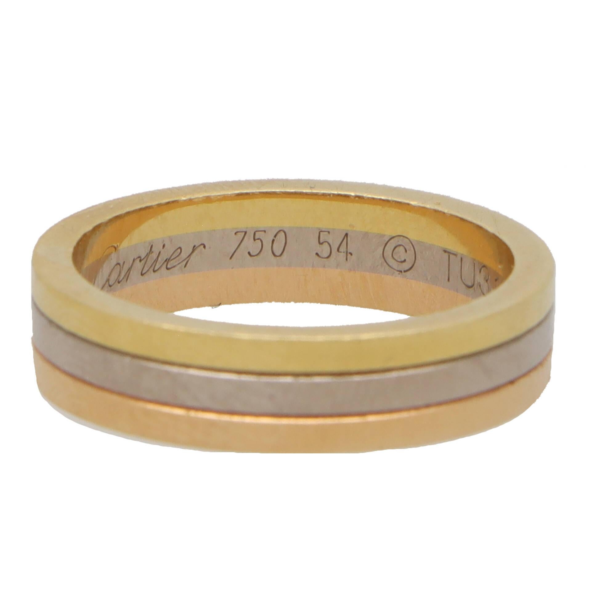 Cartier Trinity 'Vendome Louis' 18 Karat dreifarbiger Goldbandring, Vintage im Zustand „Hervorragend“ in London, GB