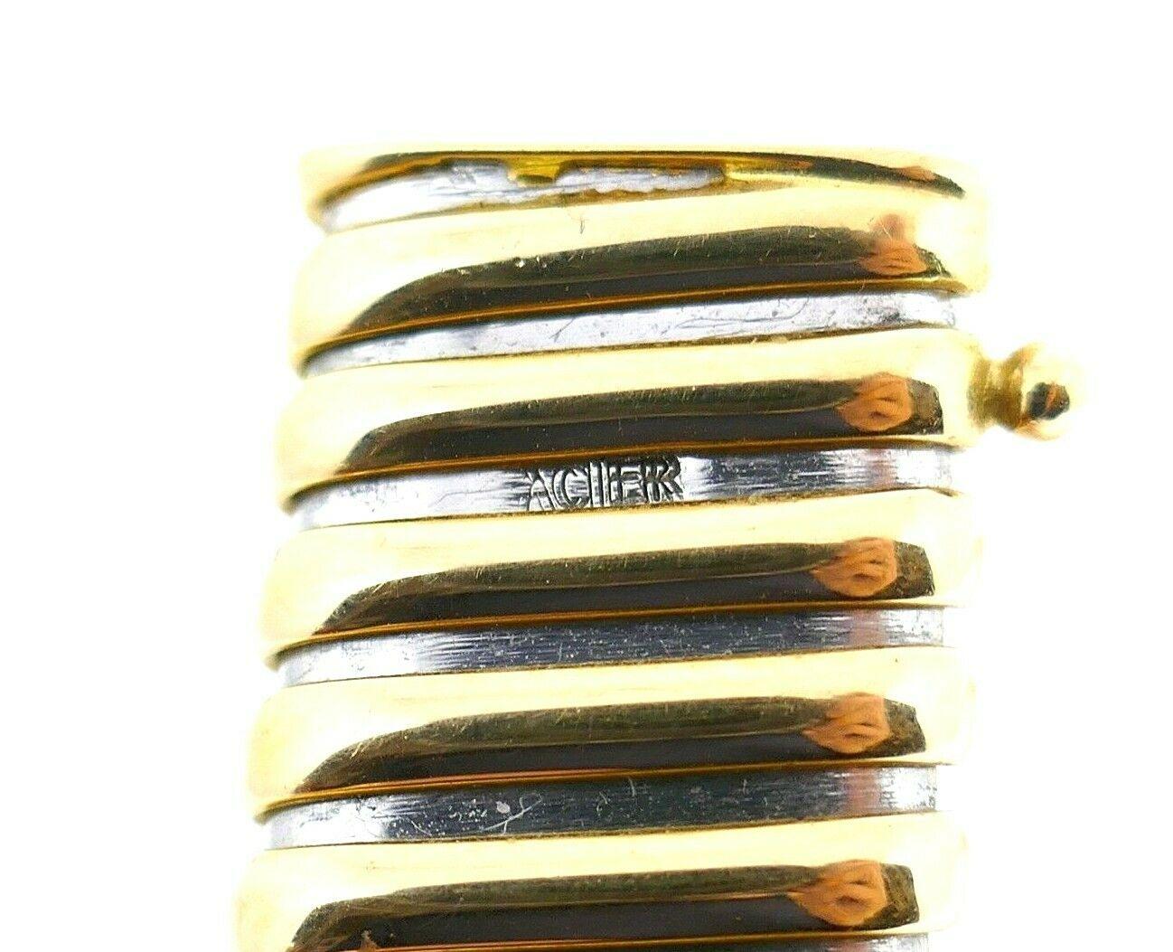 Vintage Cartier Tubogas Yellow Gold Stainless Steel Necklace 4