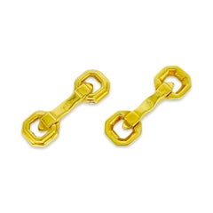 Vintage Cartier Two Step Pyramid Cufflinks 18k Gold